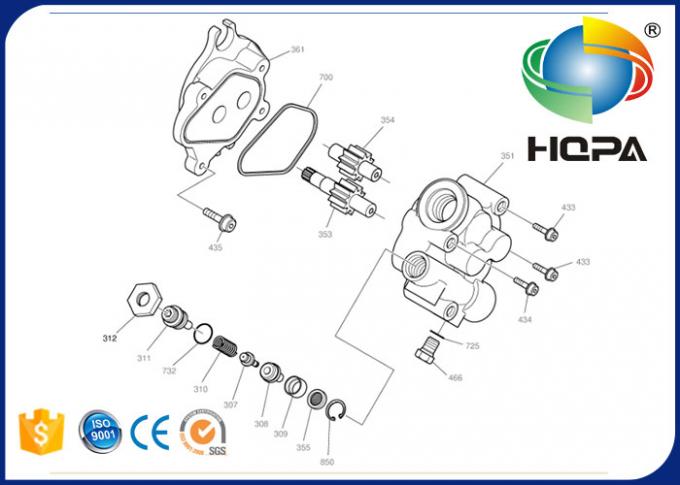 굴착기 유압 예비 품목 DH215-9 DH225LC-9 DH220LC-9 장치 펌프 K9004530