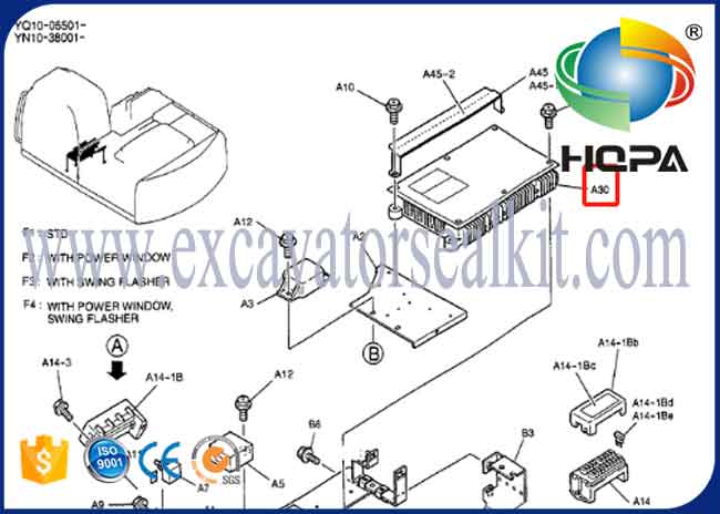 YN22E00123F4 YN22E00123F5 Kobelco K200 SK210 SK230-6E를 위한 주요 펌프 관제사 PVC